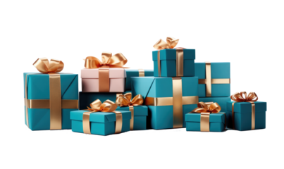 Cadeaux en marche on transparent background