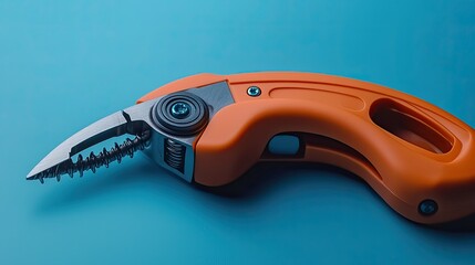Obraz premium Ergonomic Orange and Gray Cable Cutter with a Spring Mechanism