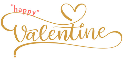 Happy Valentine's Day Lettering Vector Design