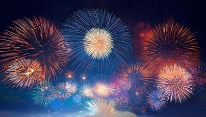 background fireworks in the night sky