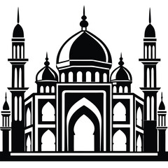 mosque line art silhouette vector art