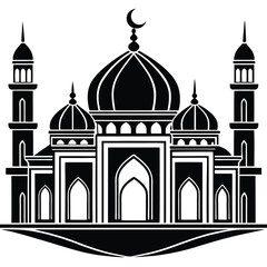 mosque line art silhouette vector art