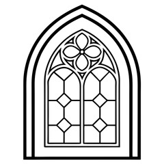 Traditional Islamic window outline. Vector illustration

