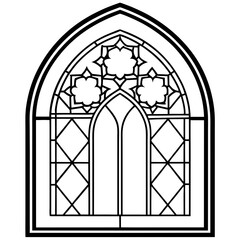Traditional Islamic window outline. Vector illustration

