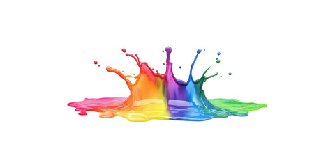 rainbow watercolor splash Isolated on white background.
