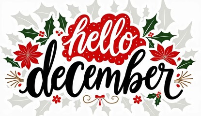 lettering 'hello, December'