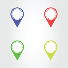 Set of pin navigation template design vector
