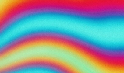 Abstract teal orange blue red pink grainy gradient, summer poster design, noise texture effect.