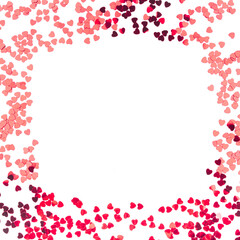Red hearts on transparent background. Valentine's day concept.