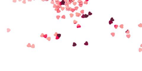 Red hearts on transparent background. Valentine's day concept.