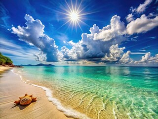 Stunning Seascape Photography on a Sunny Day with Vibrant Blue Waters and Clear Skies, Ideal for Nature Lovers and Travel Enthusiasts | Coastal Beauty and Serene Ocean Views