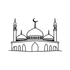 mosque line art vector design 