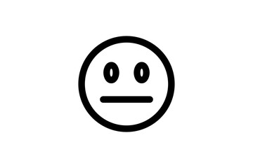 Neutral face emoji. Line art emoticon vector icon