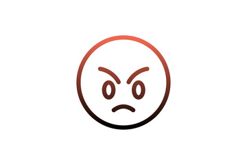 Obraz premium Rage face emoji. Line art emoticon vector icon