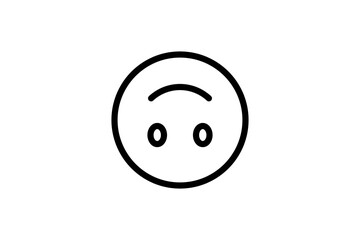 Upside down face emoji. Line art emoticon vector icon