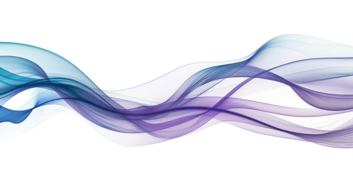 purple blue smooth smoke curve wave isolated on white or transparent png