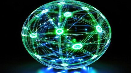 Futuristic Globe with Bright Light Connections