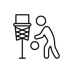 Basketball icon Black and white outline vector