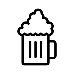 beer mug icon Black and white outline vector