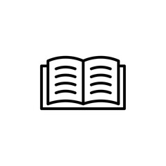 Book icon Black and white outline vector