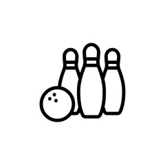 Bowling icon Black and white outline vector