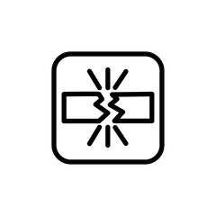 Obraz premium Breaking icon Black and white outline vector