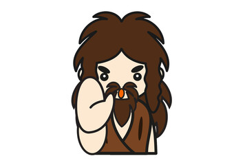 ストップポーズの先史時代の男性