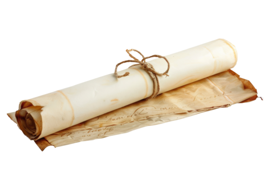 old scroll paper isolated