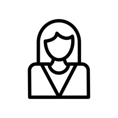 Business women icon Black and white outline vector