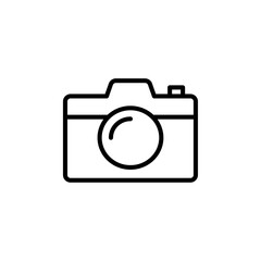 Camera icon Black and white outline vector