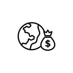 Obraz premium Capitalism icon Black and white outline vector
