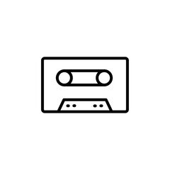 Obraz premium Cassette tape icon Black and white outline vector