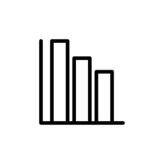 Chart icon Black and white outline vector