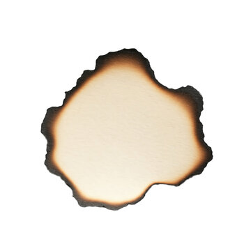 piece of old parchment burned paper displaying burnt edges, isolated against a white background 300dpi png file