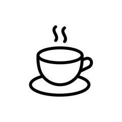 coffee cup icon Black and white outline vector