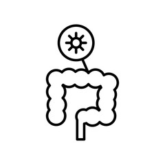 colorectal cancer icon Black and white outline vector