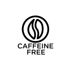 coffeine free icon Black and white outline vector