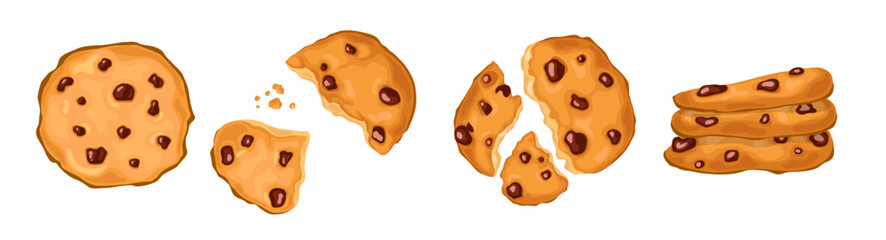 A set of homemade country cookies with chocolate