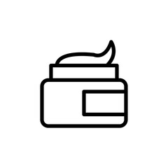 Cream jar icon Black and white outline vector