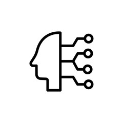 Cyborg icon Black and white outline vector