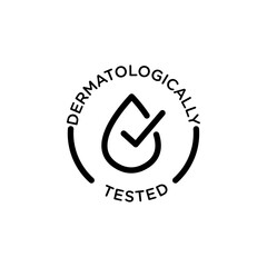 dermatologically tested icon Black and white outline vector