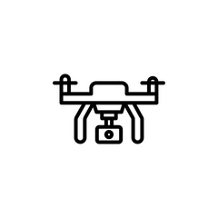 Drone Technology icon Black and white outline vector