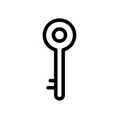 Door key icon Black and white outline vector