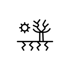Drought icon Black and white outline vector