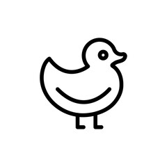 Duck icon Black and white outline vector