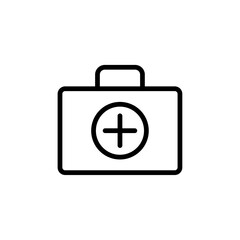 Emergency kit icon Black and white outline vector