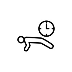 exercise time icon Black and white outline vector