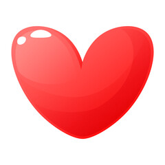 Vector red, pink icon of heart, love, romance on white background. Valentine in the form of heart, feeling of love, approval. Design element for love concept, for decoration of Valentines day, wedding