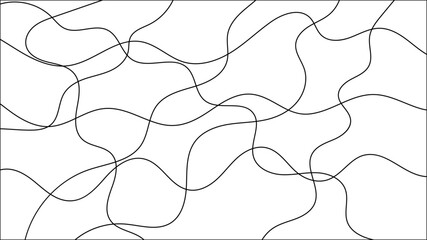 Obraz premium Random scribble chaotic pattern lines. Decorative random scribble pattern with tangled curved lines. Abstract wavy linear background outlines random chaotic lines vector illustration.