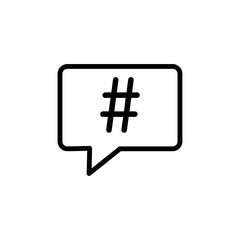 Obraz premium Hastag icon Black and white outline vector